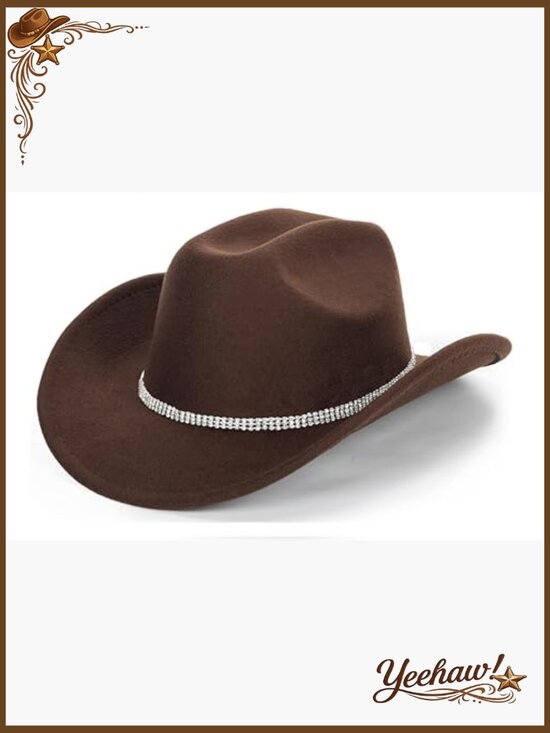 Vintage Western Cowboy Hat with Rhinestones, Adjustable Fit, M/L Size main image 5